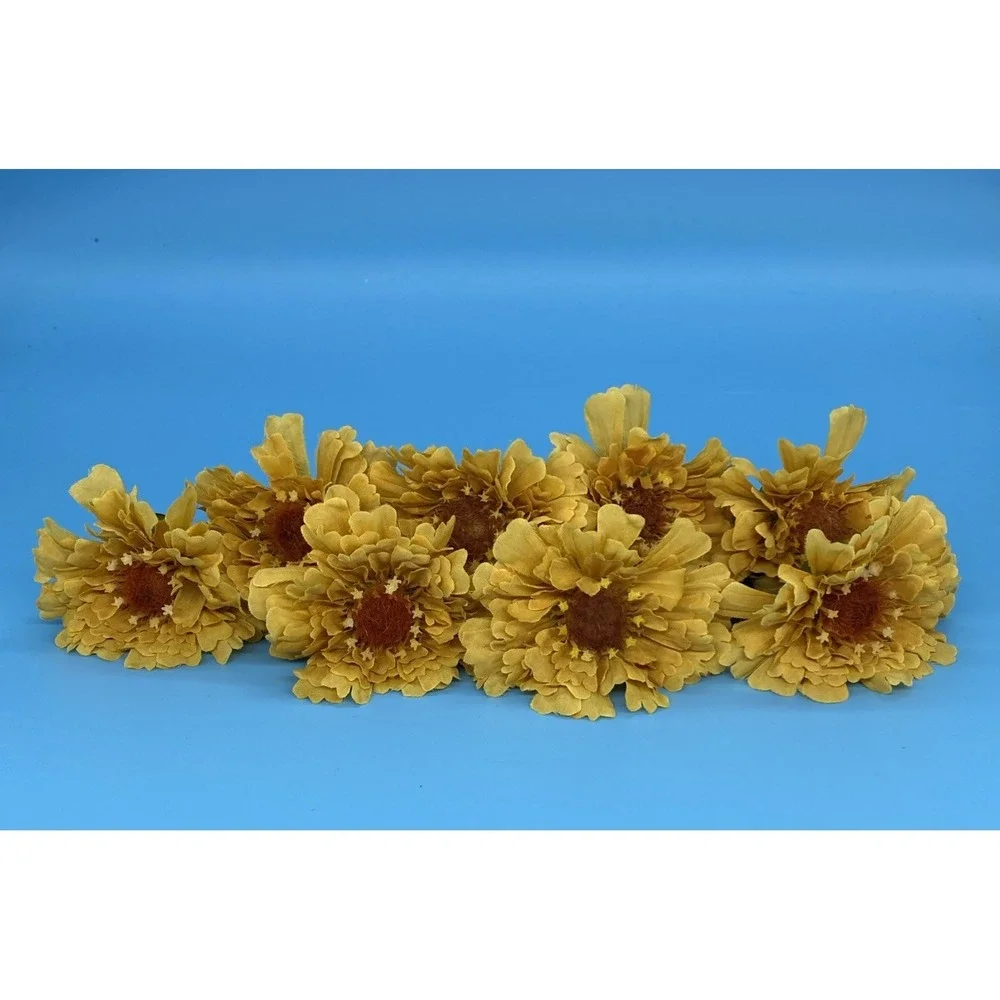 Vintage Flower Napkin Rings Set 8 Marigold Shabby Chic Cottagecore Retro